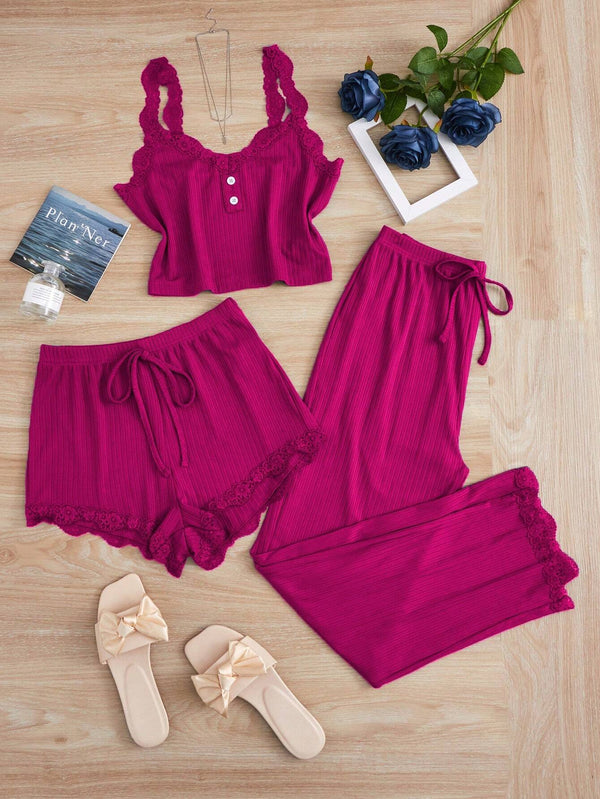 Ensemble de pyjama femme 3 Pcs