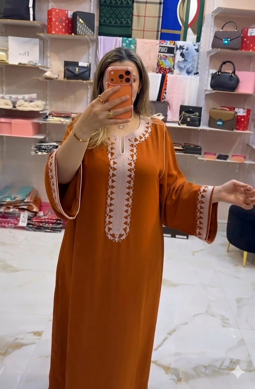 Caftan Élégant Femme – Tissu Crepe – REF 0150