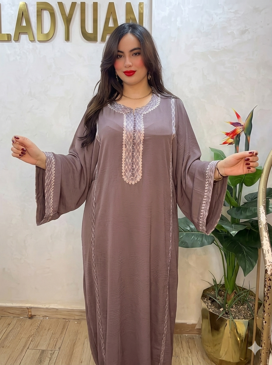 Caftan Élégant Femme – Tissu Crepe – REF 0147