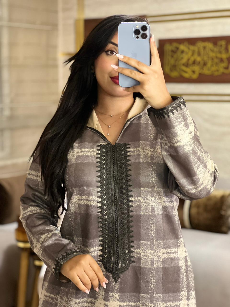 Jellaba d’Hiver en Fodan à Carreaux