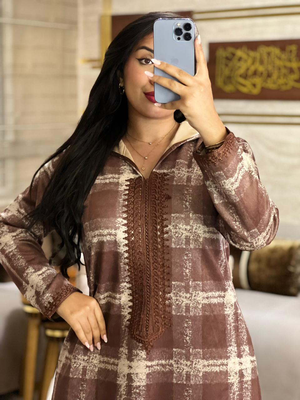 Jellaba d’Hiver en Fodan à Carreaux